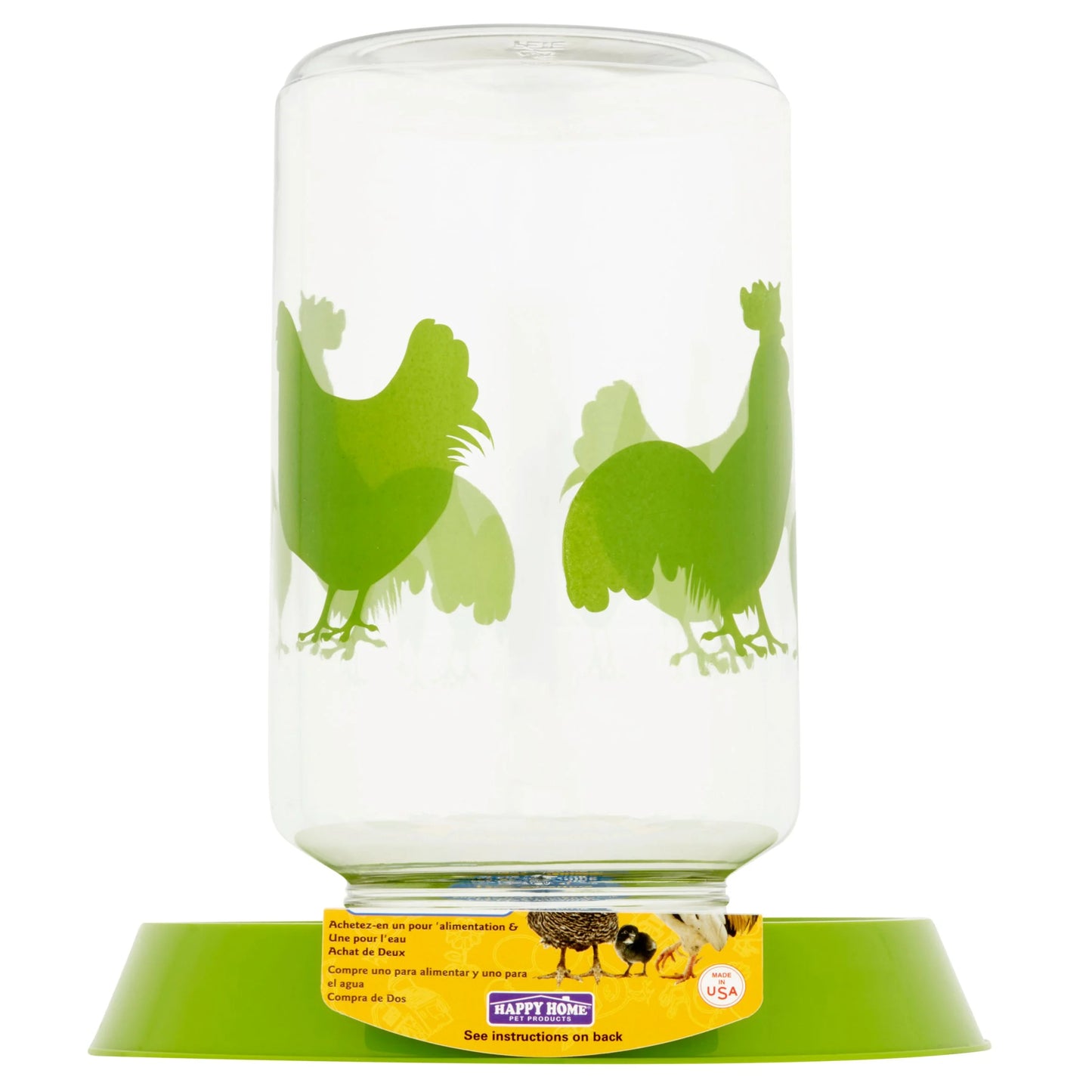 Plastic Chicken Feeder or Waterer, Green, 128Oz Water, 8 Lbs of Food 1 Count