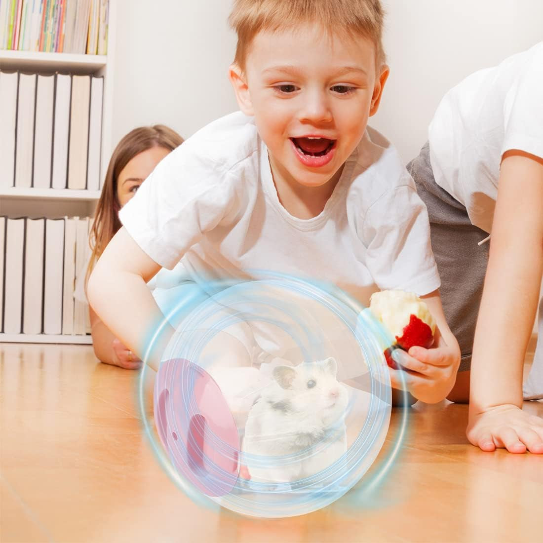 6 Inch Hamster Exercise Ball Small Animals Hamster Running Ball Wheel + Pet Small Animals Hamster Hideout Drinking Waterer 3-In-1 Hanging Water Feeding Bottles Auto Dispenser for Hamsters Rats (Pink)