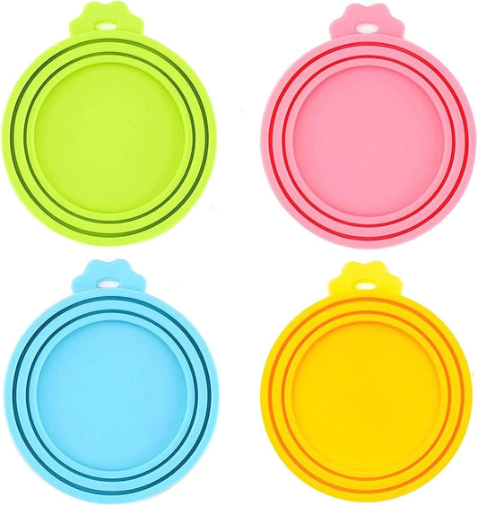 Can Lids/Universal BPA Free Silicone Pet Can Cover Lids for Dog and Cat Food/One Can Cap Fit Most Standard Size Canned Dog Cat Food(4 Pack)