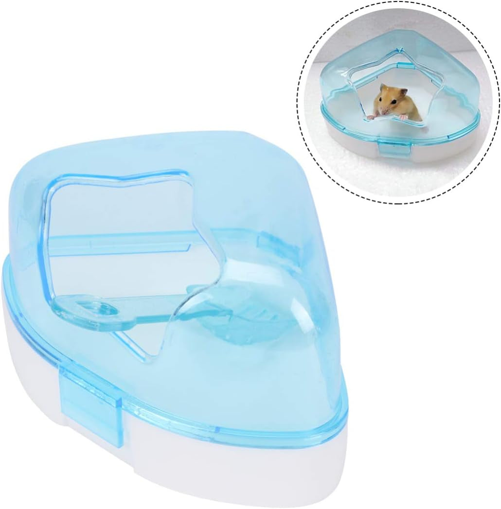 Hamster Sand Bathroom Plastic Sand Bath Container with Scoop Hamster Bathroom Sauna Toilet Bathtub for Mouse Hamster Chinchilla Rat Gerbil (Random Color)