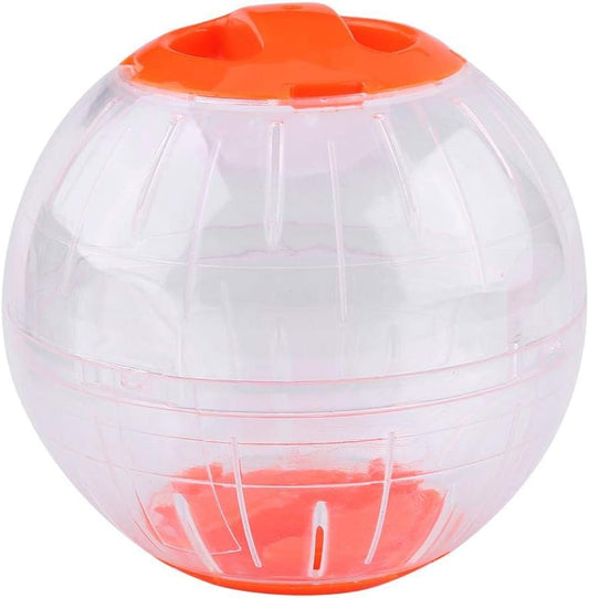 Hamster Exercise Ball 3Colors 12Cm Plastic Small Pet Hamster Gerbil Toy Running Activity Exercise Ball( Orange)