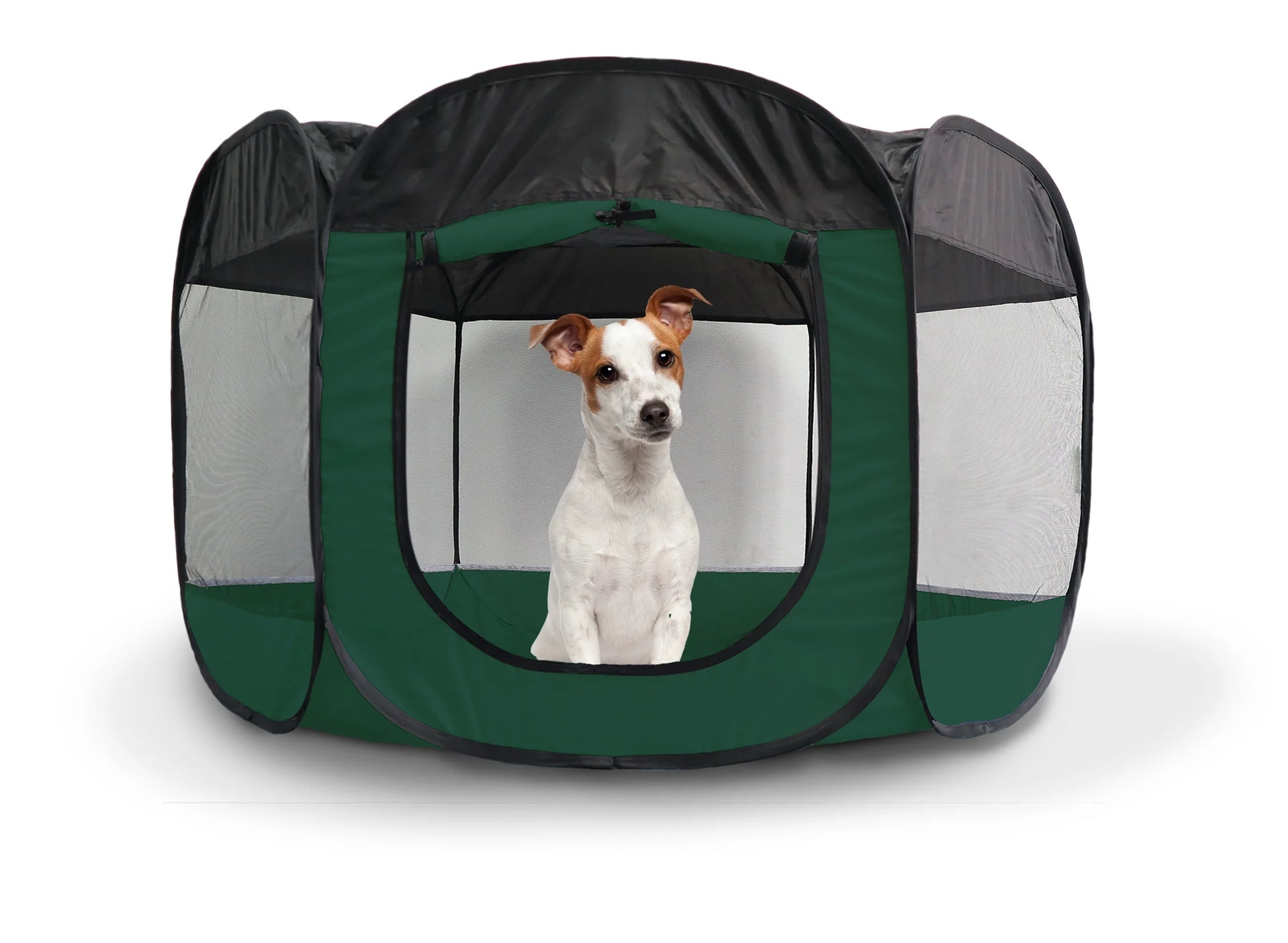 Pet Products Mesh Open-Air Pet Playpen - Hunter Green, Large
