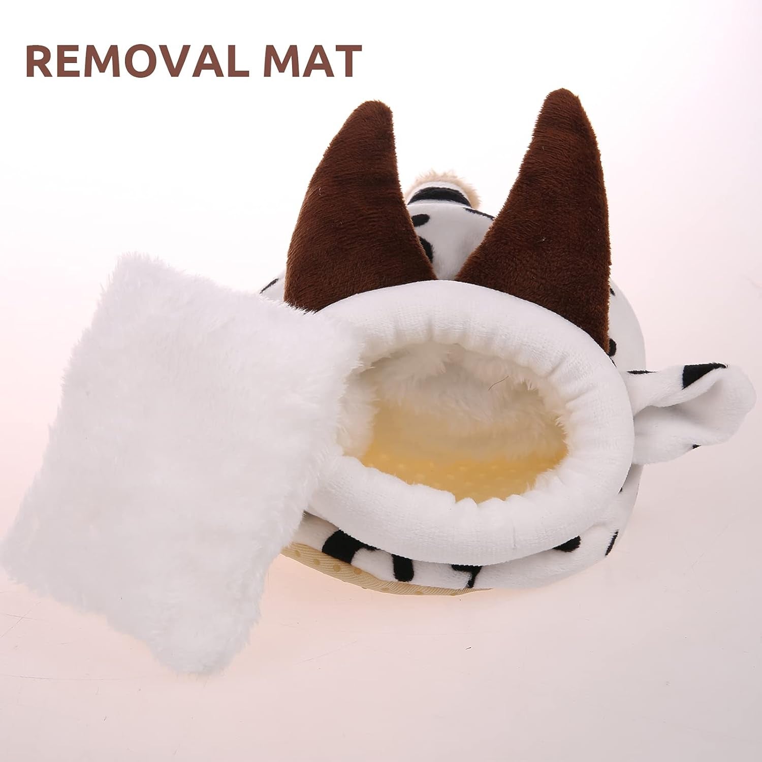 Hamster Mini Bed, Warm Small Pets Animals House Bedding, Cozy Nest Cage Accessories, Lightweight Cotton Sofa for Dwarf Hamster (White)