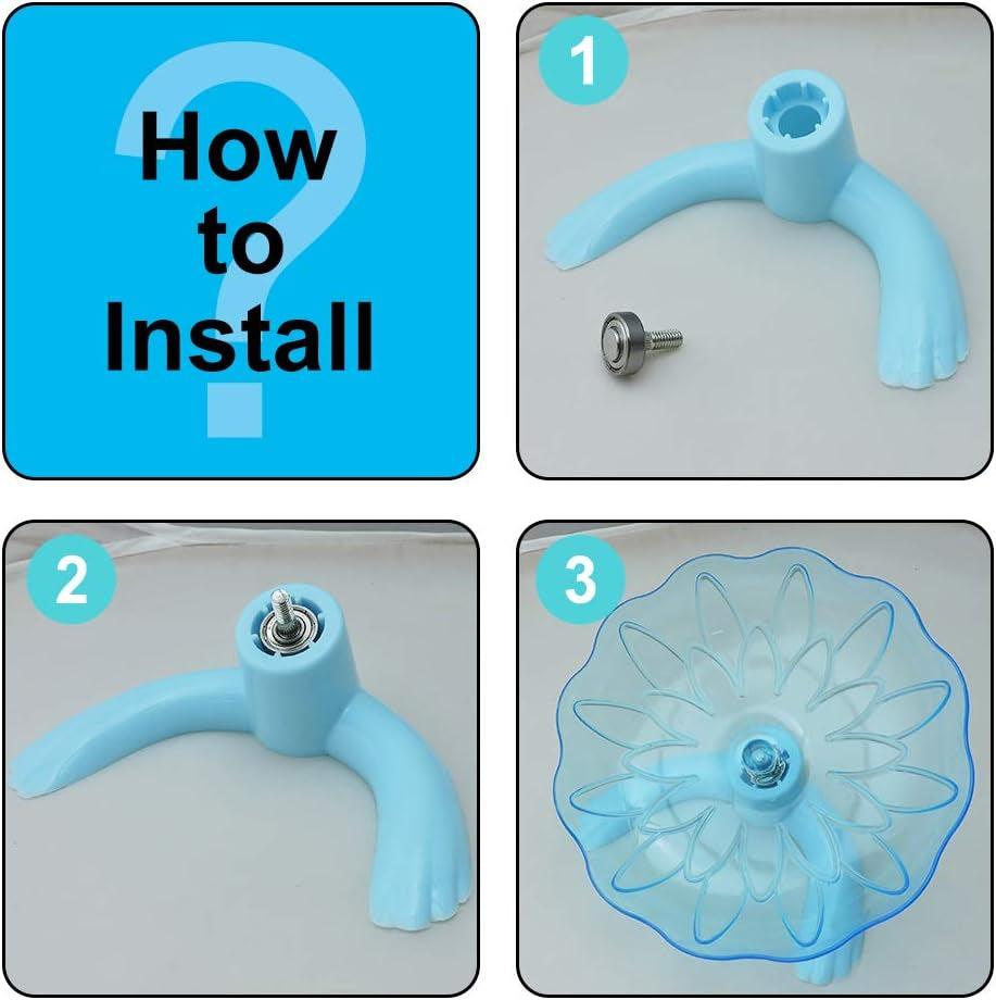 Hamster Flying Saucer, Transparent Plastic Exercise Spinner Sports Wheel for Small Pets like Guinea Pig, Gerbils, Chinchillas (Blue)