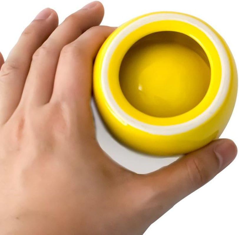 Hamster Bowl Ceramic Prevent Tipping Moving and Chewing Wonderful Food Dish for Small Rodents Gerbil Hamsters Mice Guinea Pig Cavy Hedgehog and Other Small Animals (Grapefruit)