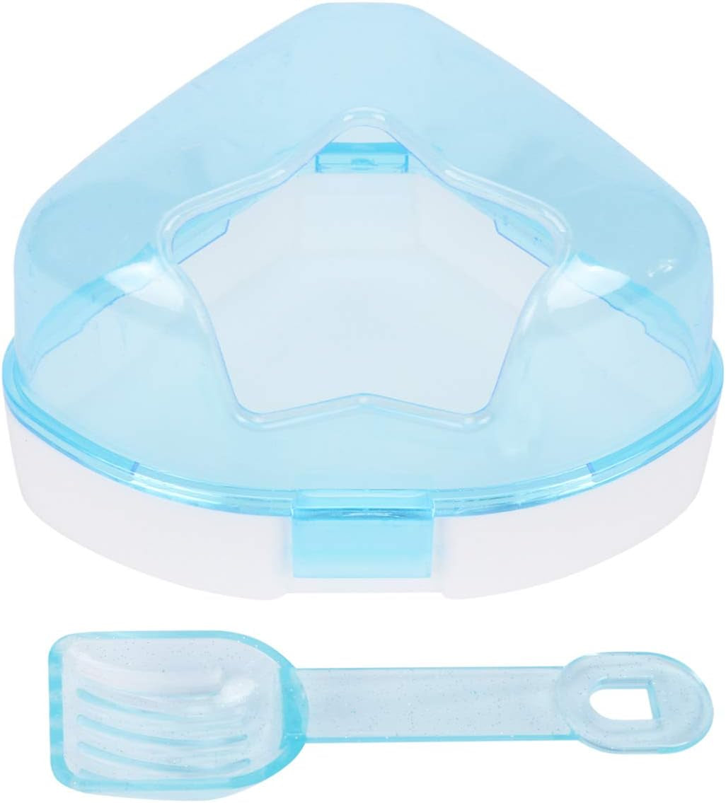 Hamster Sand Bathroom Plastic Sand Bath Container with Scoop Hamster Bathroom Sauna Toilet Bathtub for Mouse Hamster Chinchilla Rat Gerbil (Random Color)