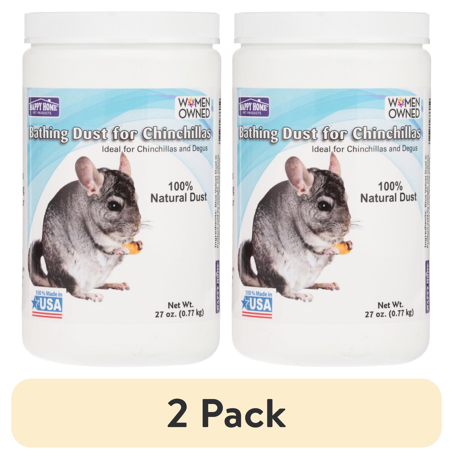 (2 Pack) Chinchilla Bathing Dust, Small Animal Habitats, 27 Oz