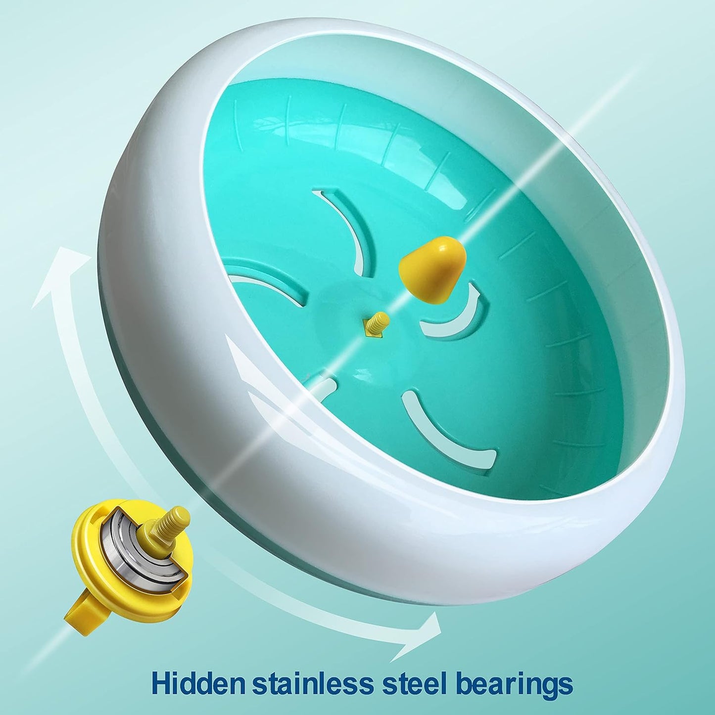 Hamster Silent Wheel, Super-Silent Small Animal Exercise Wheel Accessories, Quiet Hamster Running Wheels with Adjustable Stand for Hamsters,Gerbils,Mice, Small Pet 7In (Blue A)