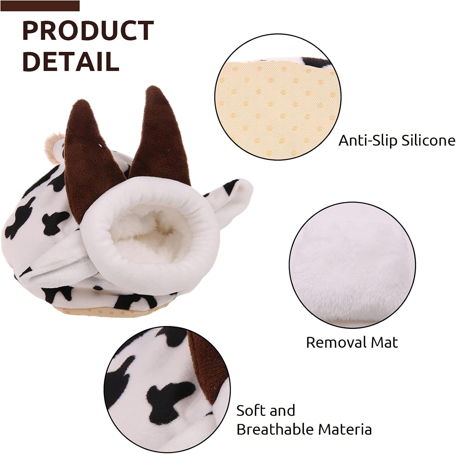 Hamster Mini Bed, Warm Small Pets Animals House Bedding, Cozy Nest Cage Accessories, Lightweight Cotton Sofa for Dwarf Hamster (White)