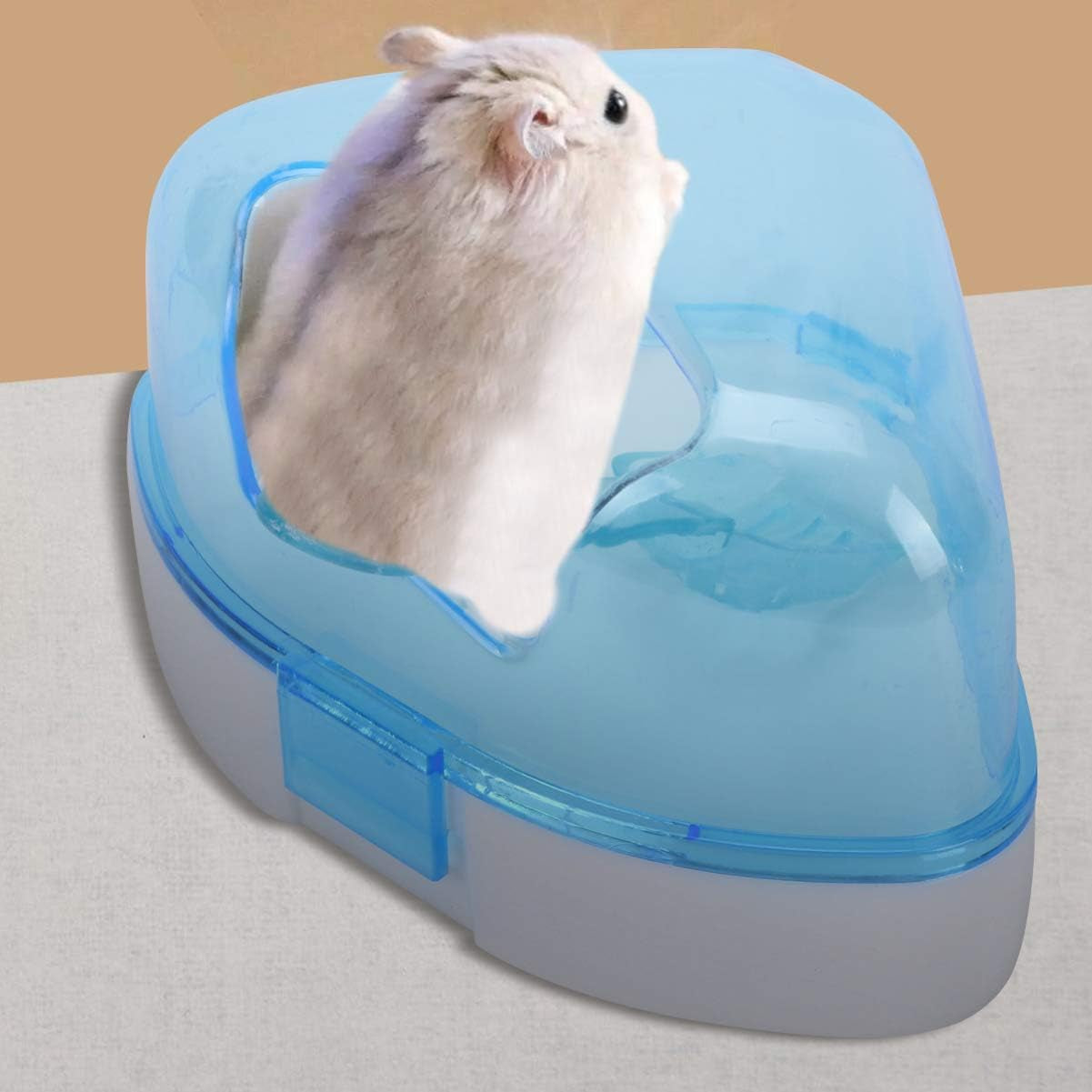 Hamster Sand Bathroom Plastic Sand Bath Container with Scoop Hamster Bathroom Sauna Toilet Bathtub for Mouse Hamster Chinchilla Rat Gerbil (Random Color)