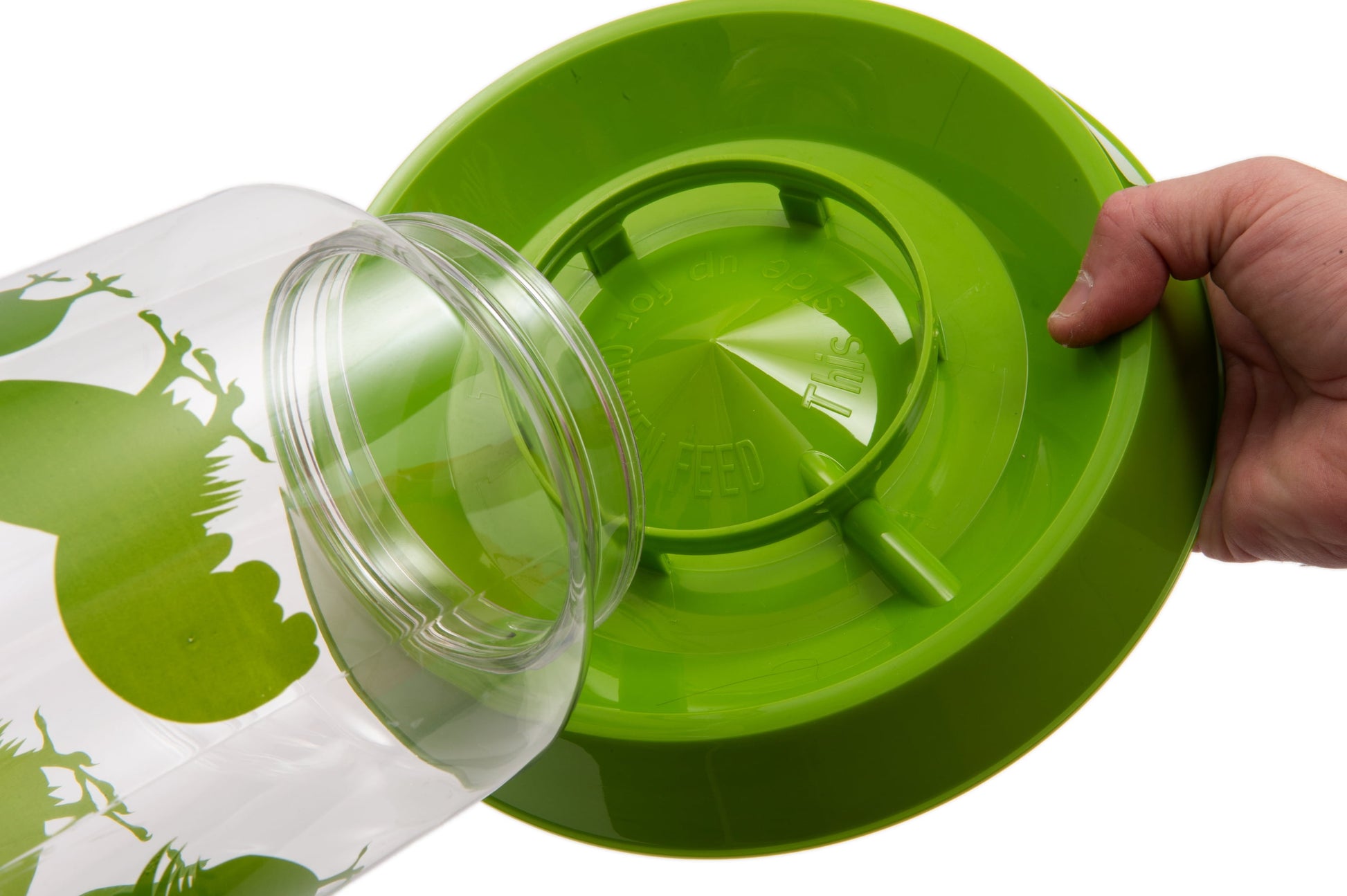 Plastic Chicken Feeder or Waterer, Green, 128Oz Water, 8 Lbs of Food 1 Count