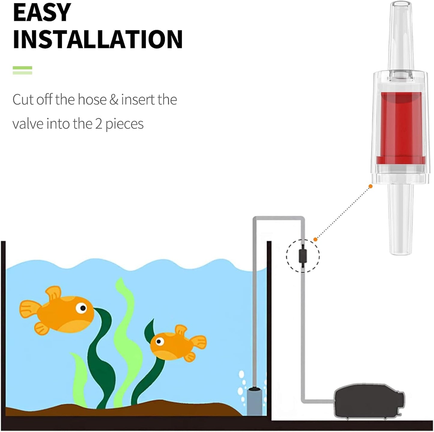 Aquarium Check Valves Plastic One Way Non-Return Check Valve for Fish Tank
