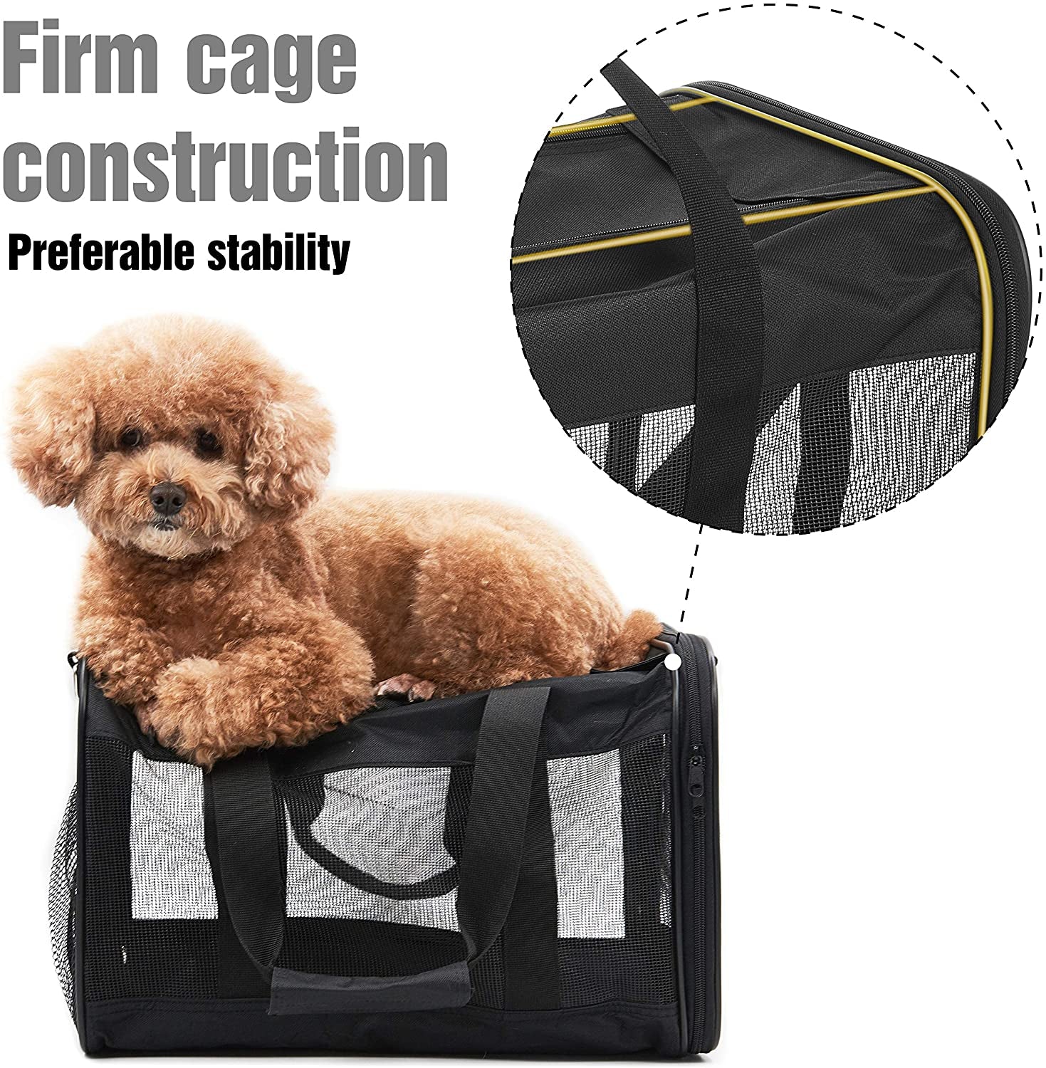 Scratchme Pet Travel Carrier Soft Sided Portable Bag for Cats, Small Dogs, Kittens or Puppies, Collapsible, Durable, Airline Approved, Carry Your Pet with You Safely and Comfortably (M)