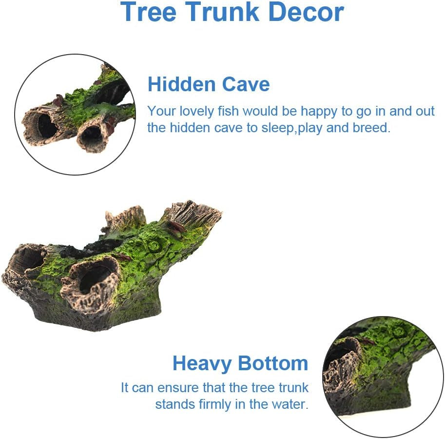 Aquarium Decorations Fish-Tank Accessories Plants - Fish Tank Decor Kit with Artificial Plants and Hideouts Ornaments