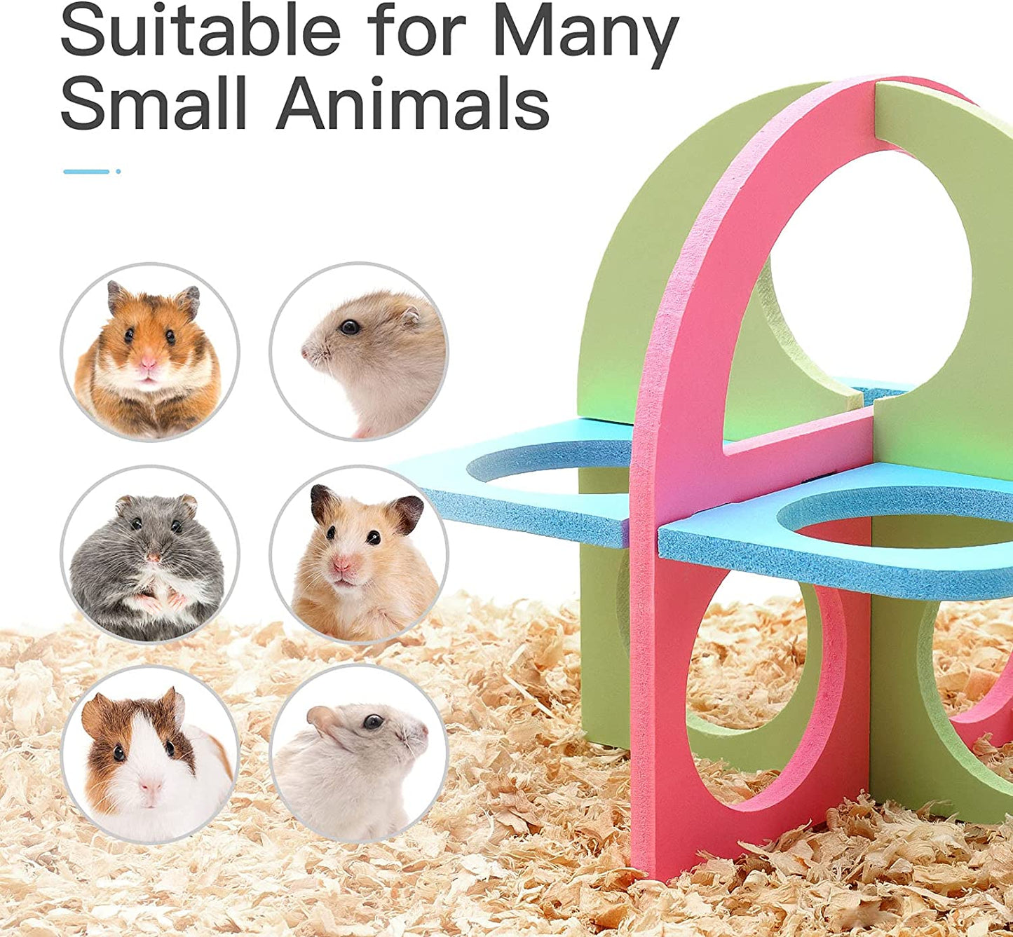 Hamster Exercise Wheel Hamster Chew Toys Hamster Accessories Hamster Houses Plastic Sand Bath 7 Pack - Pink