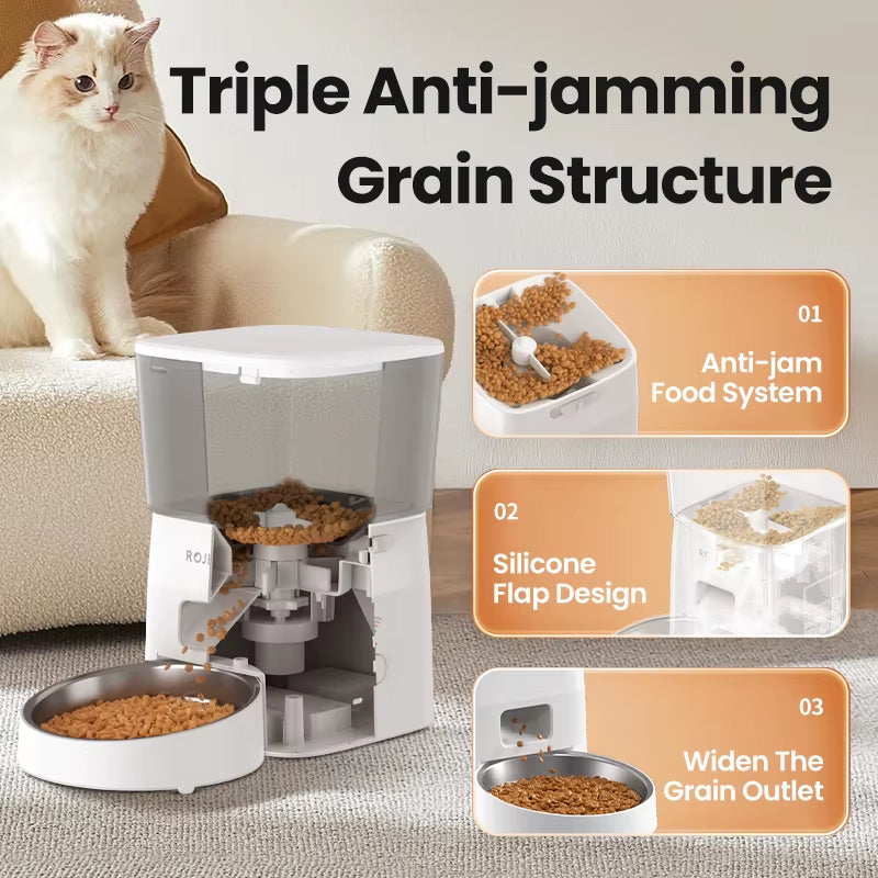 2L Automatic WIFI Cat Feeder Smart Pet Food Dispenser for Dry Food Dogs Kibble Dispenser with Remote Control Accessories