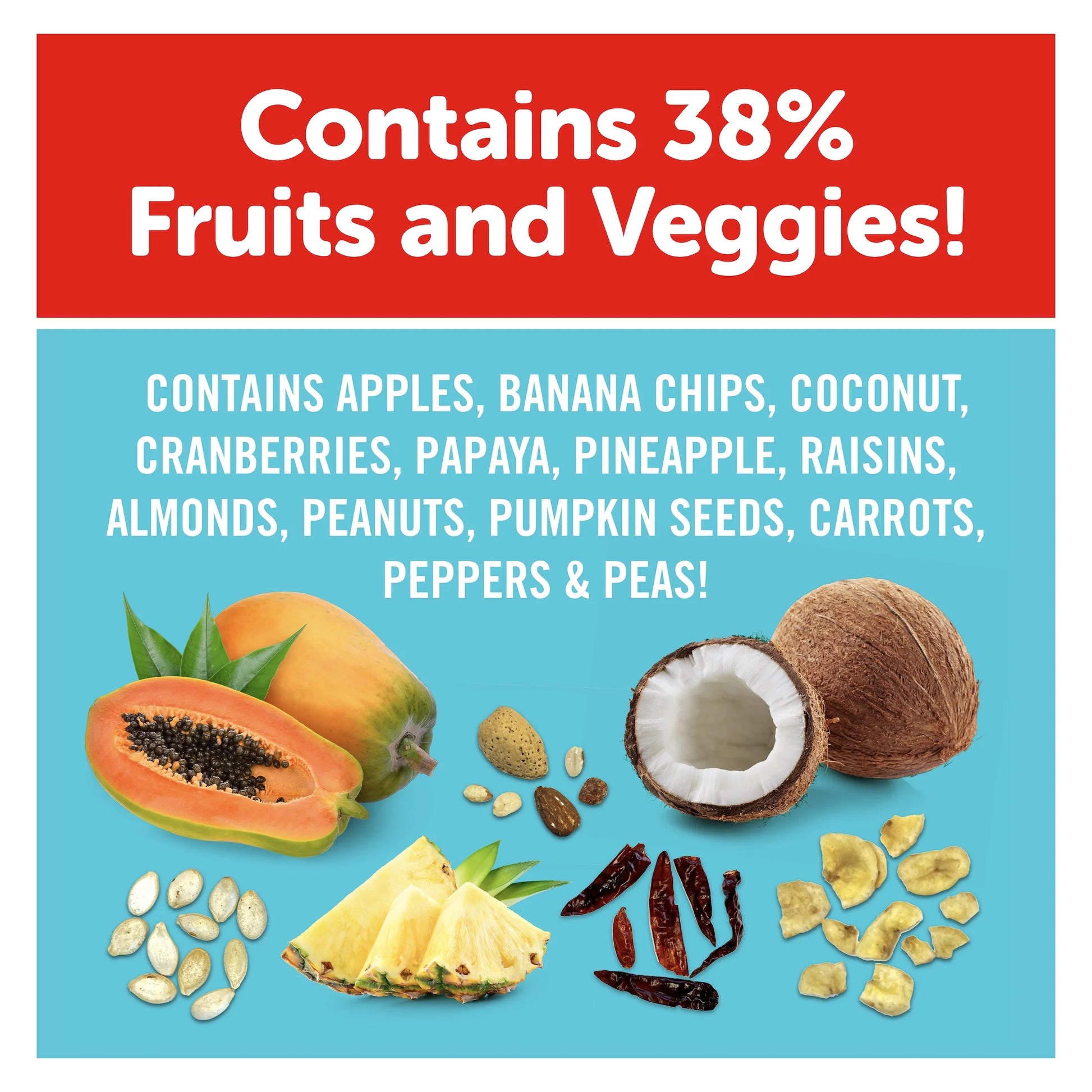 Natural Premium Parrot Food, with Fortified Pellets, 3 Lbs