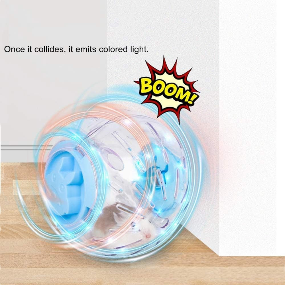Silent Hamster Mini Running Activity Exercise Ball 4.72 Inch Toy Transparent Hamster Ball Dog Special Toy Ball Small Animals Cage Accessories (4.72In Pink Glow)