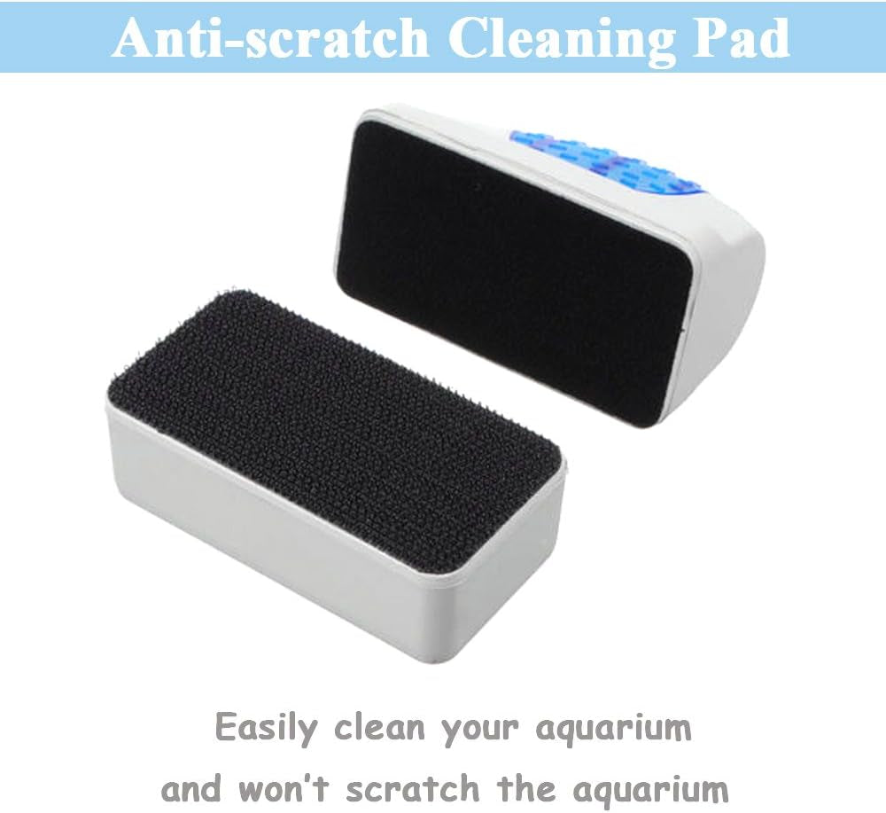 Aquarium Glass Magnetic Scrubber Cleaner, Fish Tank Aquatic Algae Cleaning Tool Brush Magnet Scraper with Floating Design for Tank under 60 Gallon