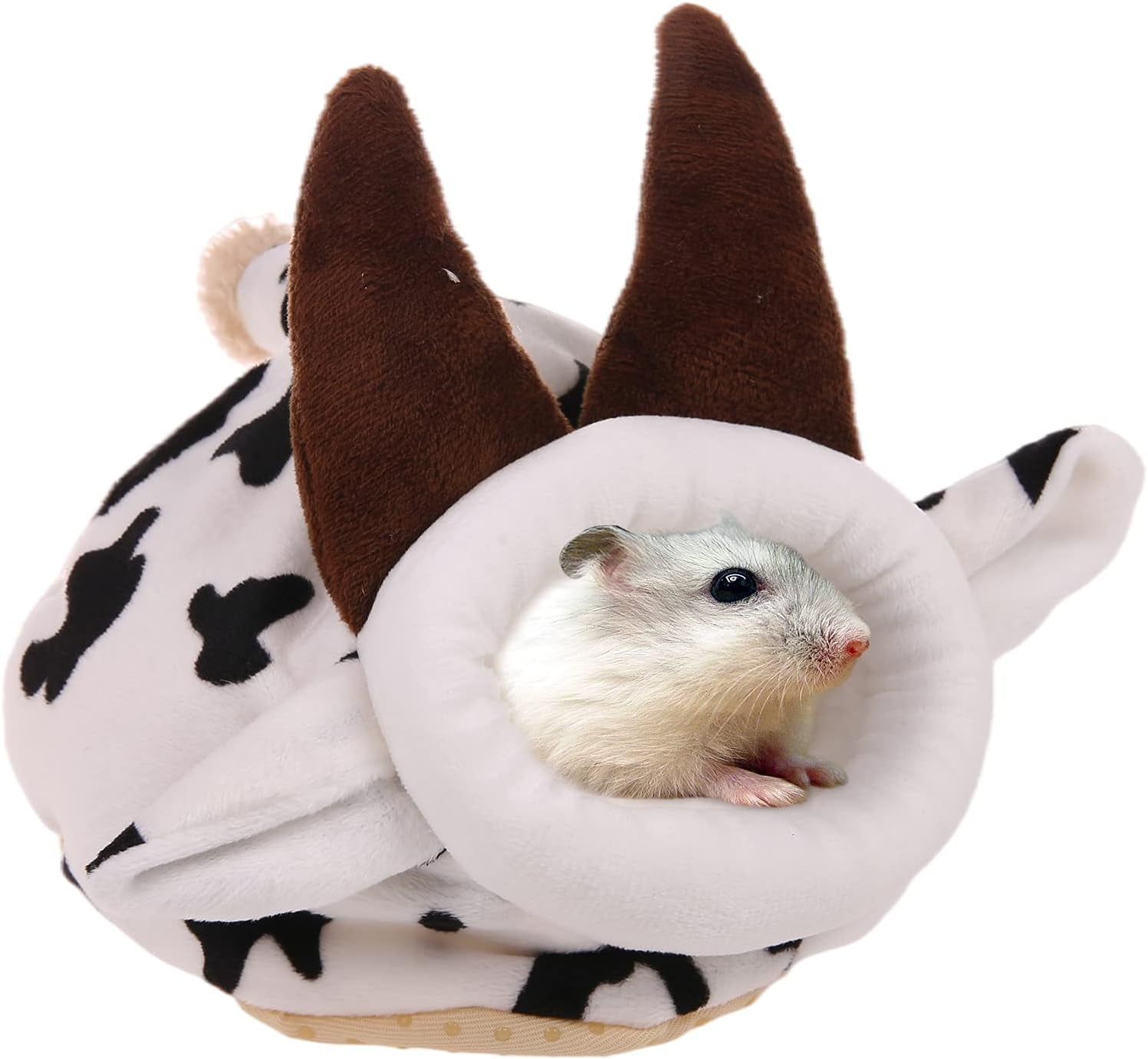 Hamster Mini Bed, Warm Small Pets Animals House Bedding, Cozy Nest Cage Accessories, Lightweight Cotton Sofa for Dwarf Hamster (White)