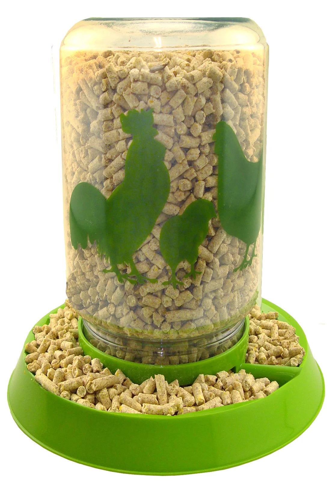 Plastic Chicken Feeder or Waterer, Green, 128Oz Water, 8 Lbs of Food 1 Count