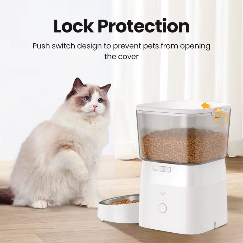2L Automatic WIFI Cat Feeder Smart Pet Food Dispenser for Dry Food Dogs Kibble Dispenser with Remote Control Accessories