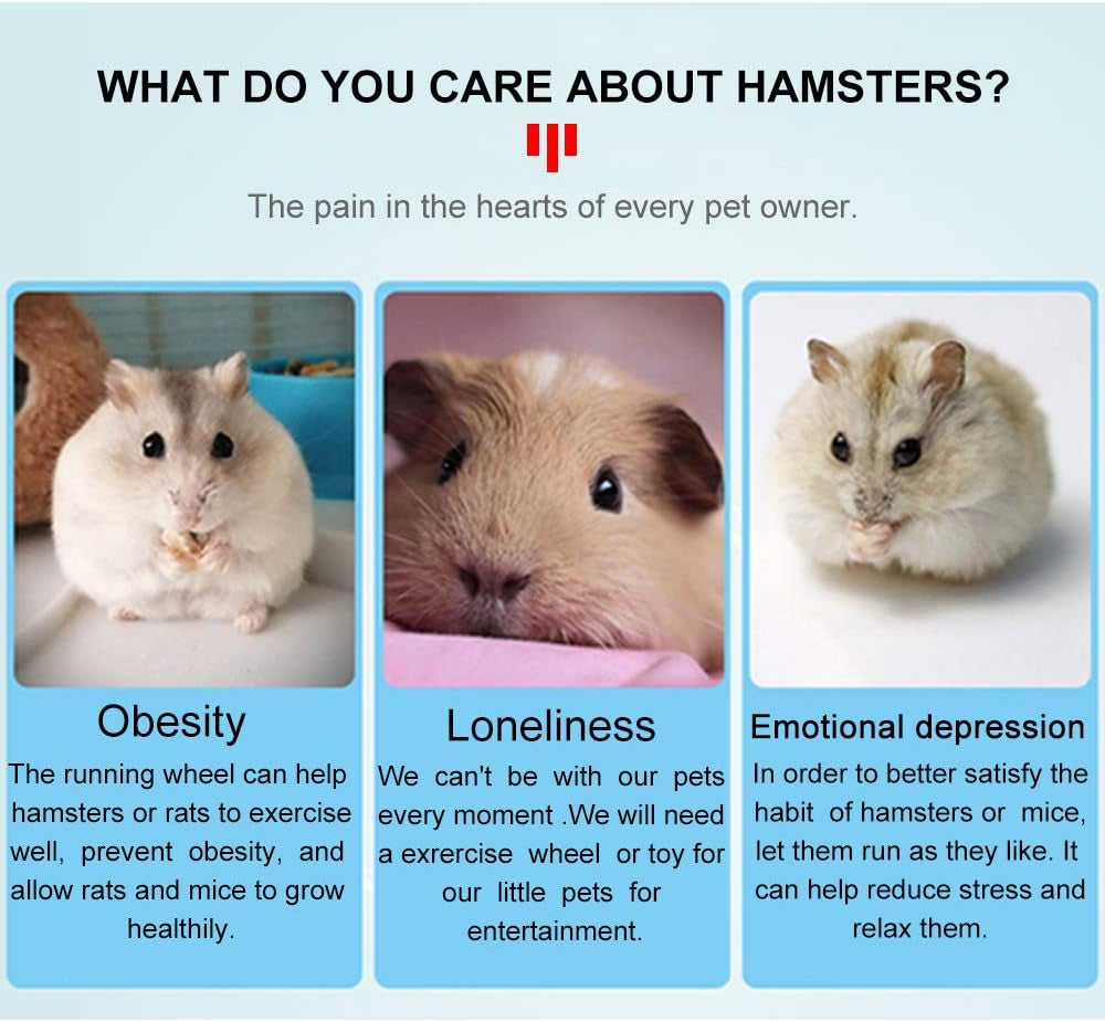 Hamster Flying Saucer, Transparent Plastic Exercise Spinner Sports Wheel for Small Pets like Guinea Pig, Gerbils, Chinchillas (Blue)