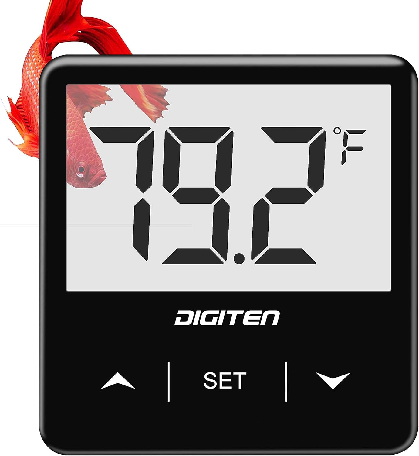 Aquarium Thermometer Digital Fish Tank Thermometer with Large LCD Display Stick on Water Terrarium Temperature Sensor Gauge for Reptiles Turtle Amphibians
