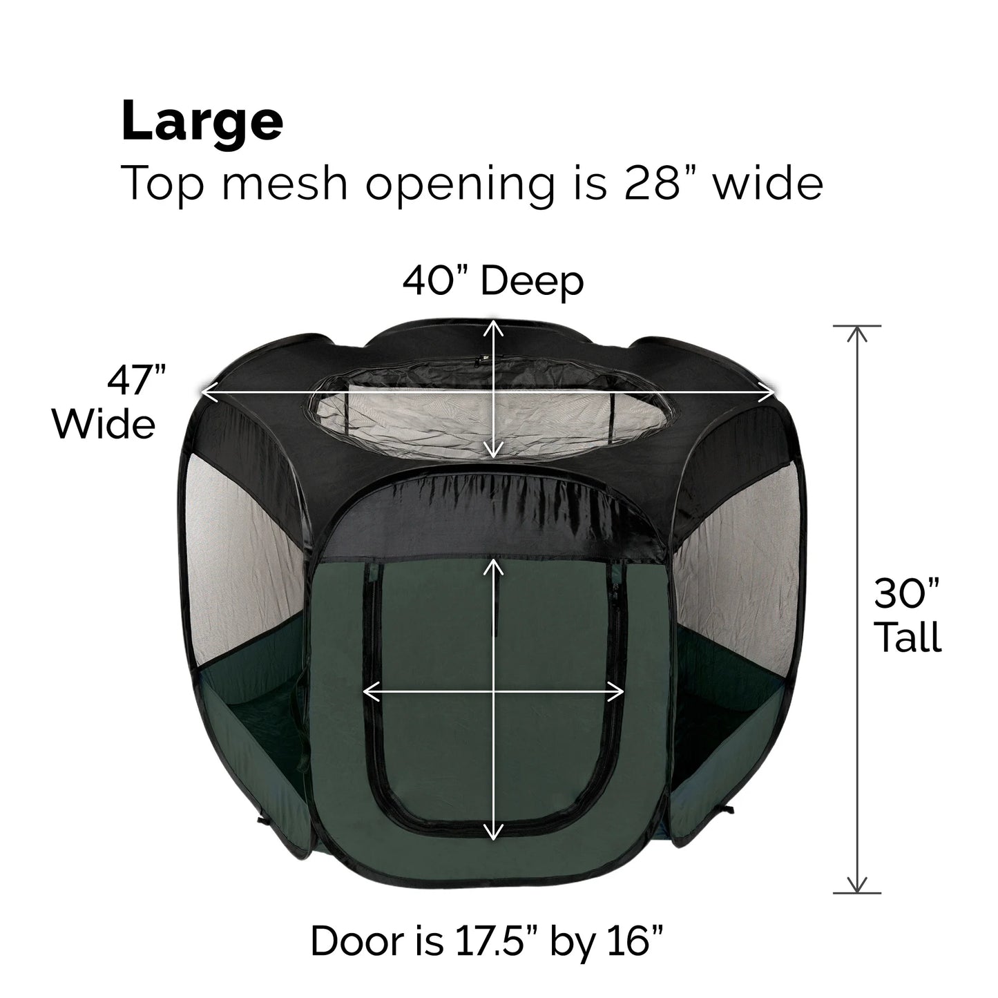 Pet Products Mesh Open-Air Pet Playpen - Hunter Green, Large