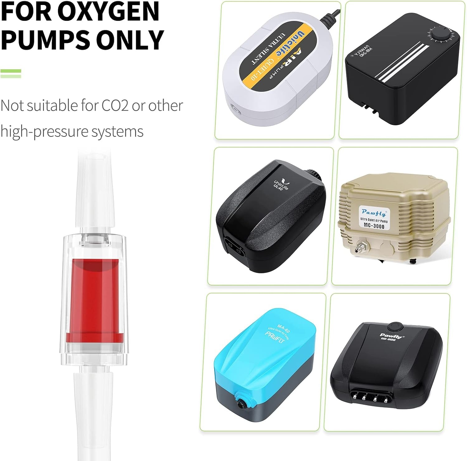 Aquarium Check Valves Plastic One Way Non-Return Check Valve for Fish Tank