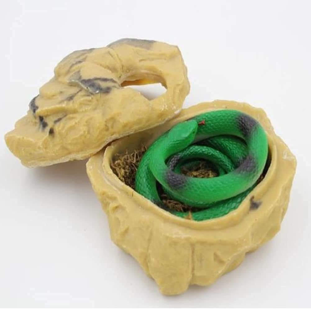 Reptile Hides and Caves Snake Hides Cave Tank Accessories Décor Hideouts Lizard Hideout for Amphibian Small Ball Pythons Corn Snake Geckos (L)