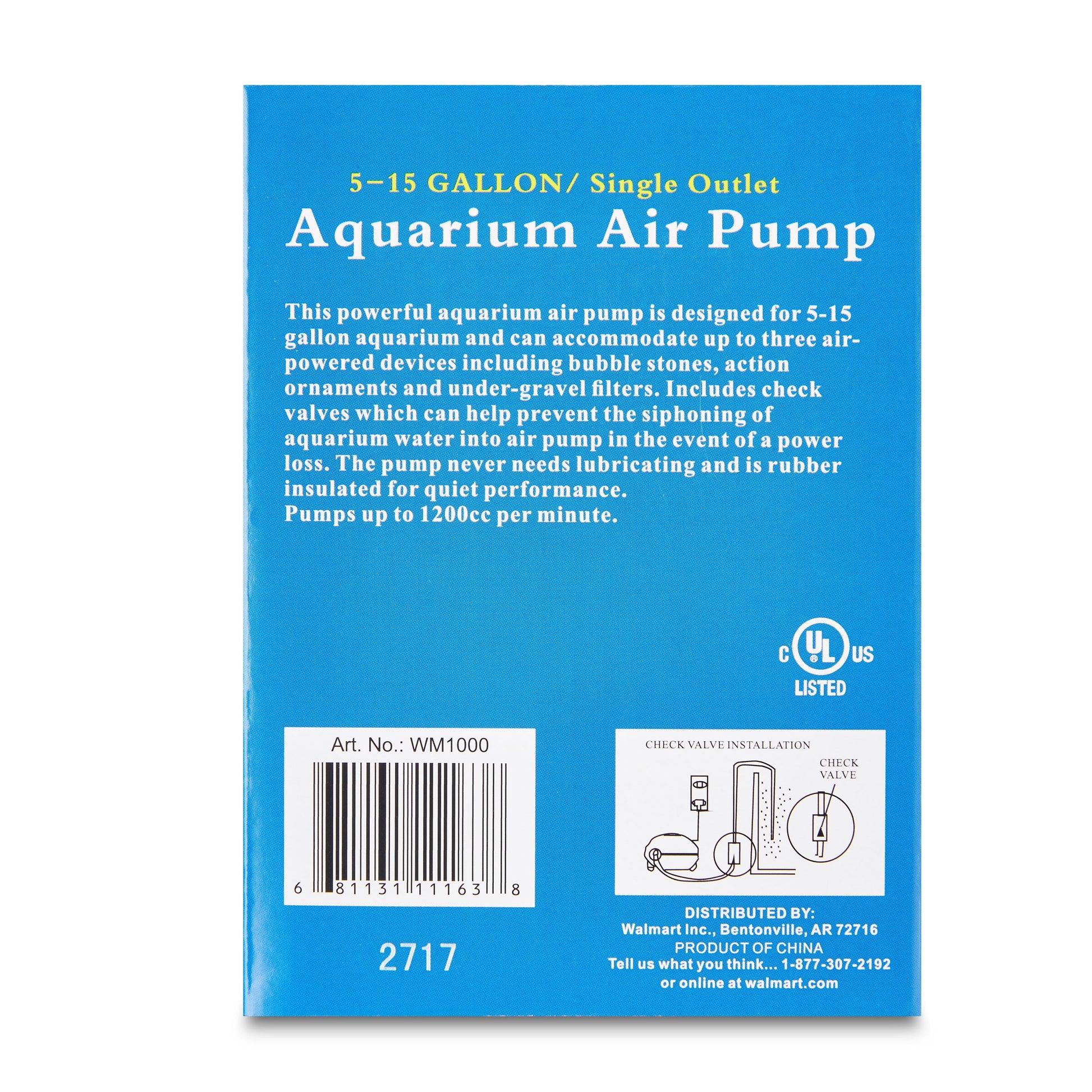 5-15 Gallon Single Outlet Aquarium Air Pump
