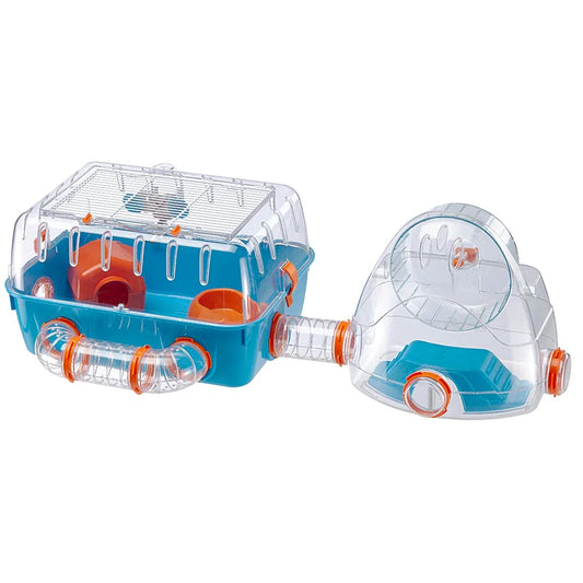 Combi 2 Starter Hamster Cage, Includeswater Bottle, Feeding Bowl, and Cozy House, 31.3L X 11.61W X 10.35H Inches, Blue