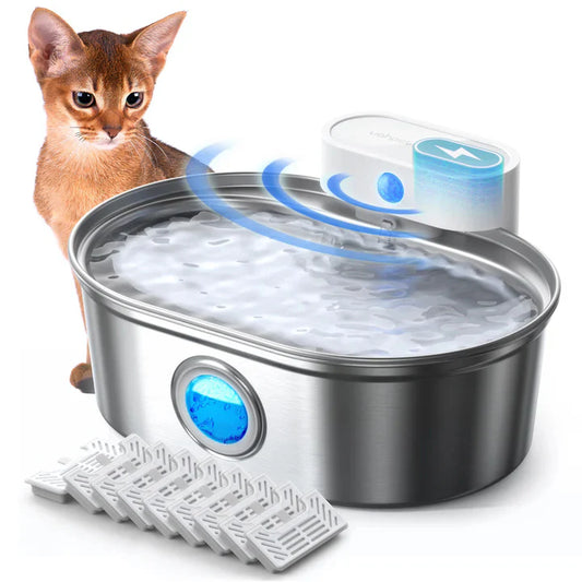 Uah Pet 2025 Upgrade Stainless Steel Wireless Pet Water Fountain