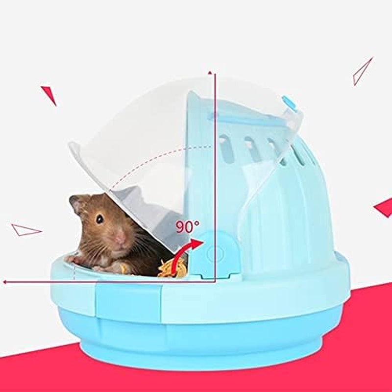 Portable Hamster Cage Suitable for Outdoor Sports and Travel Hide-Out Large Hamster Cage Measures Small Animal and Critter Carrier (M, Blue)