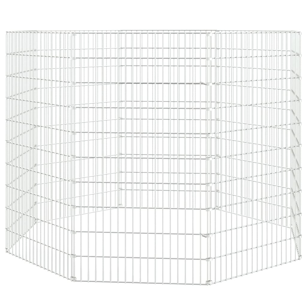 vidaXL Free Range Animal Enclosure 8-Panel 21.3"x39.4" Galvanized Iron
