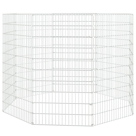 vidaXL Free Range Animal Enclosure 8-Panel 21.3"x39.4" Galvanized Iron