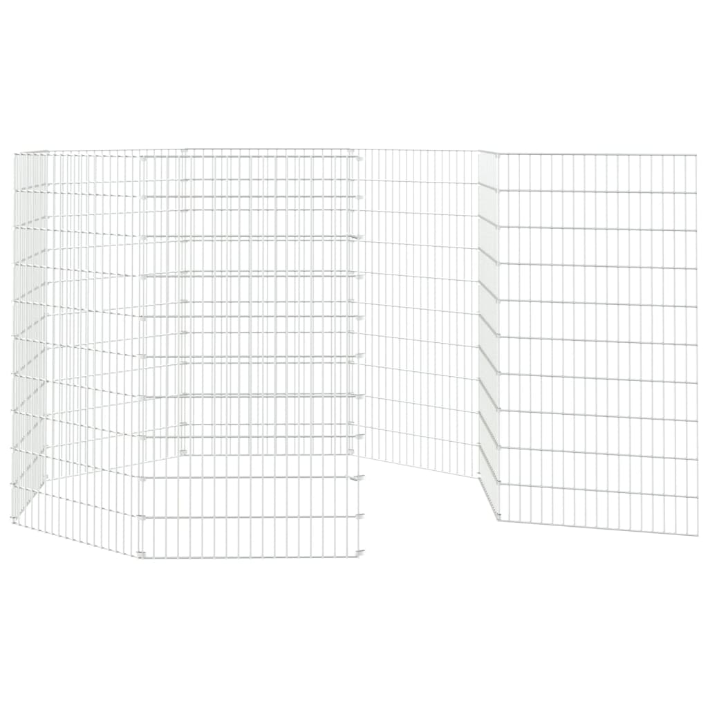 vidaXL Free Range Animal Enclosure 8-Panel 21.3"x39.4" Galvanized Iron