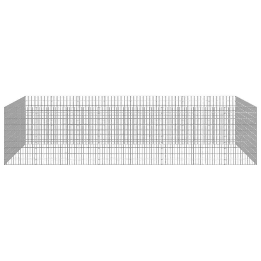 vidaXL Free Range Animal Enclosure 24-Panel 21.3"x39.4" Galvanized Iron