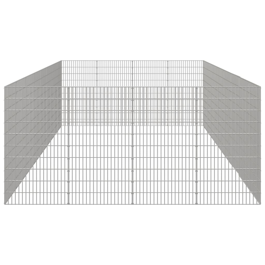 vidaXL Free Range Animal Enclosure 24-Panel 21.3"x39.4" Galvanized Iron
