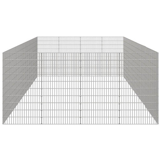 vidaXL Free Range Animal Enclosure 24-Panel 21.3"x39.4" Galvanized Iron