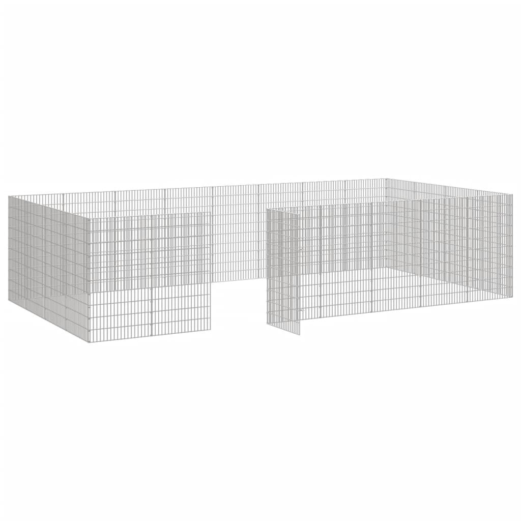 vidaXL Free Range Animal Enclosure 24-Panel 21.3"x39.4" Galvanized Iron