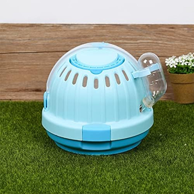 Portable Hamster Cage Suitable for Outdoor Sports and Travel Hide-Out Large Hamster Cage Measures Small Animal and Critter Carrier (M, Blue)
