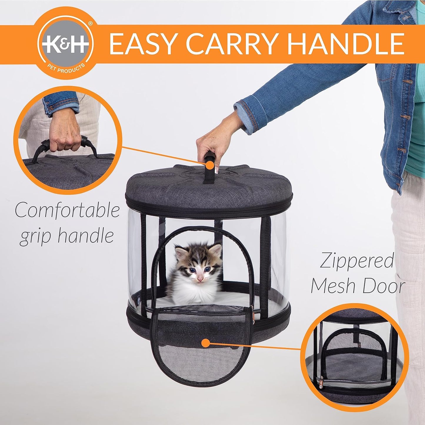 Mod Capsule Soft-Sided Pet Carrier for Cats Clear 17 X 17 X 15.5 Inches