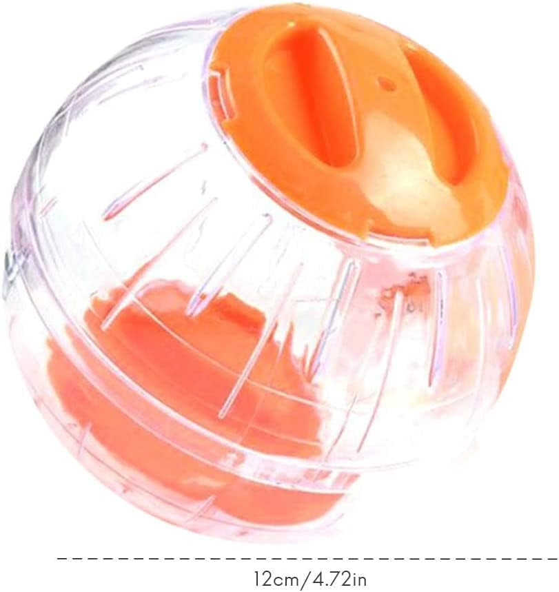 Hamster Exercise Ball 3Colors 12Cm Plastic Small Pet Hamster Gerbil Toy Running Activity Exercise Ball( Orange)
