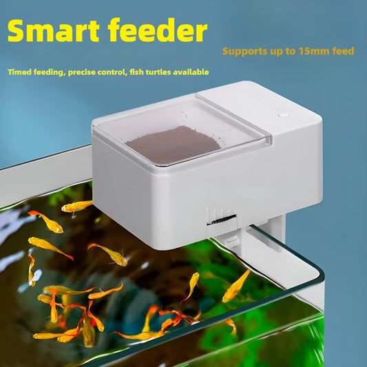 Automatic Fish Feeder/Intelligent Feeder, 4-Speed Timer, Maximum Support for 12MM Fish Food, Suitable for Turtles and Fish
