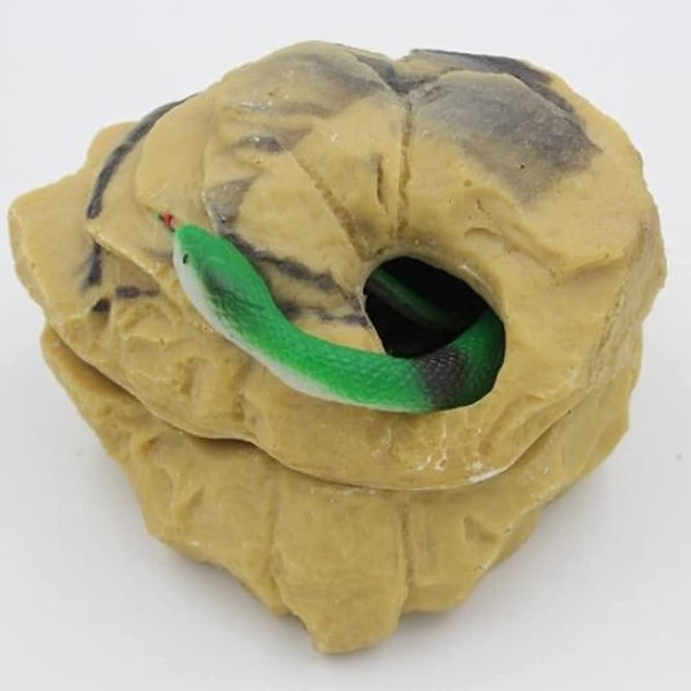 Reptile Hides and Caves Snake Hides Cave Tank Accessories Décor Hideouts Lizard Hideout for Amphibian Small Ball Pythons Corn Snake Geckos (L)