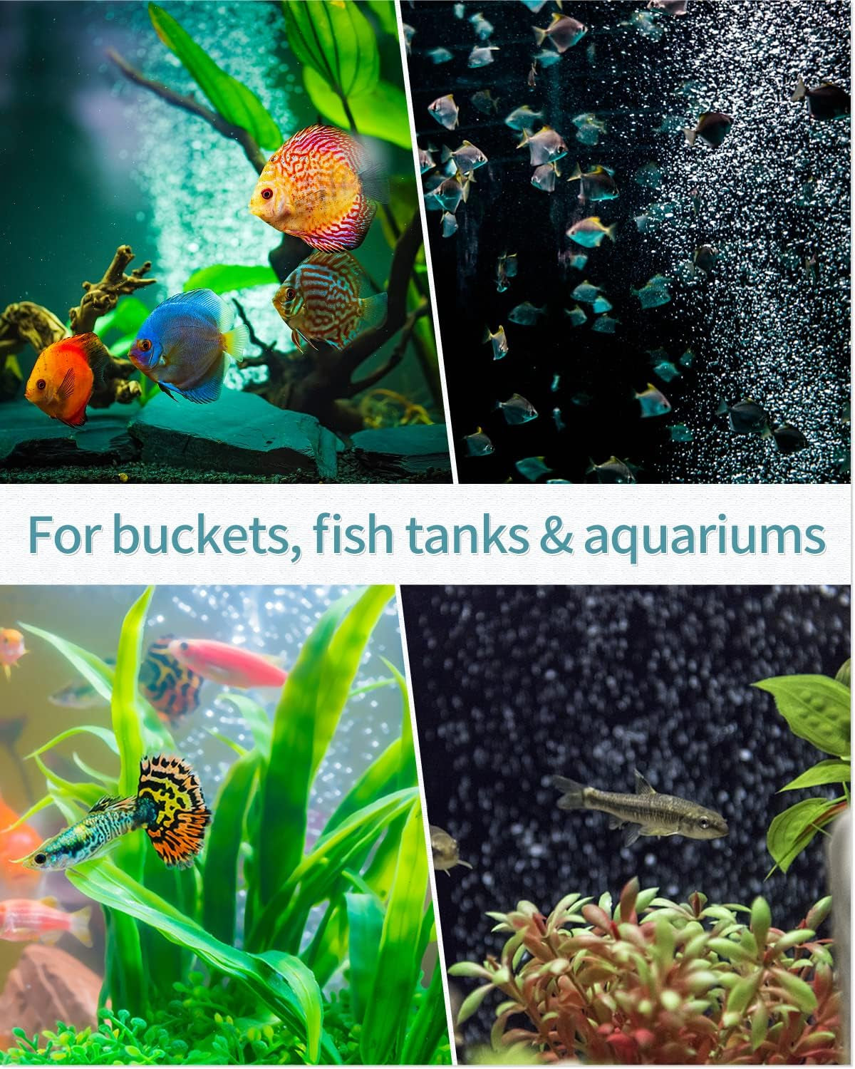 8 Inch Air Stone Grey Mineral Bubble Stone Bar Diffuser Bubbler Airstones for Air Pump, Aquarium, and Fish Tank