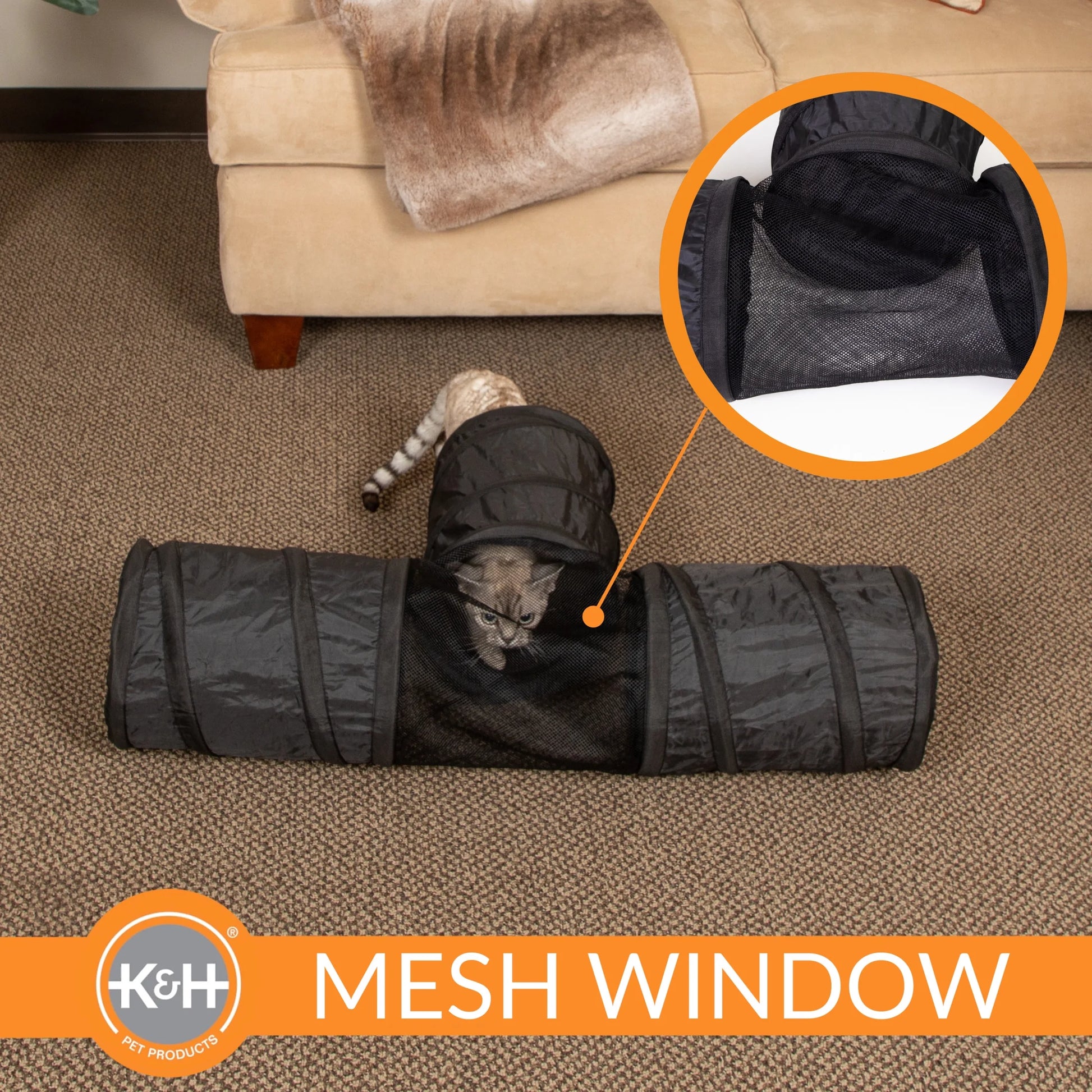 Cat Tunnel Toy 3-Way T-Tunnel Black 33 X 20 X 9 Inches