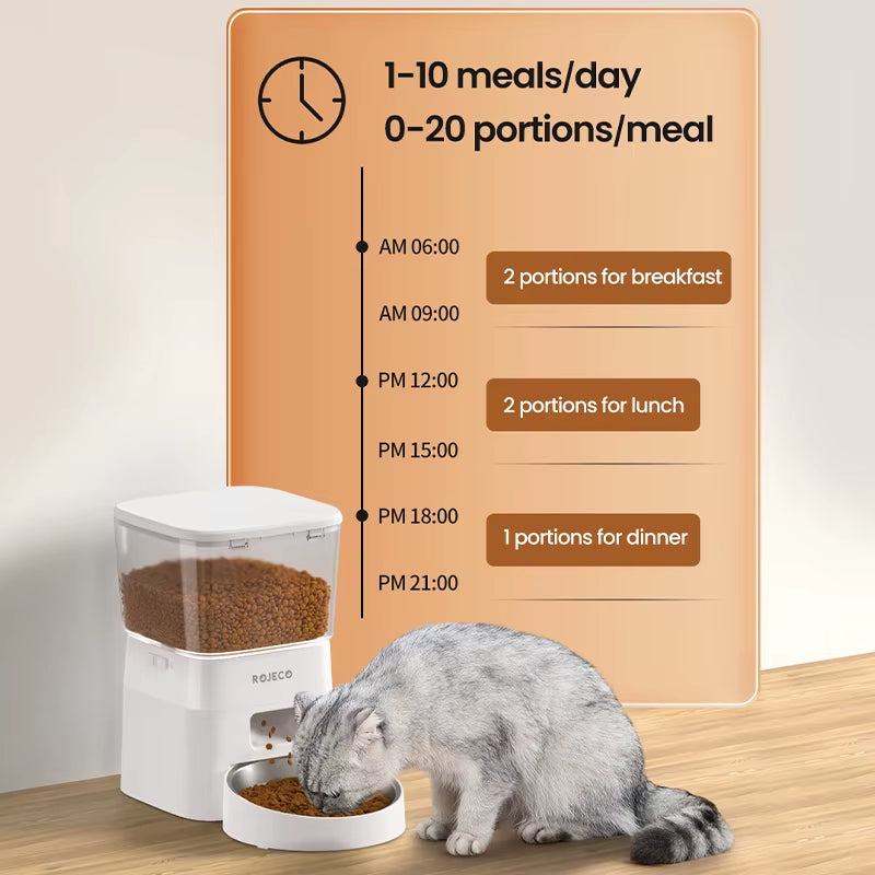 2L Automatic WIFI Cat Feeder Smart Pet Food Dispenser for Dry Food Dogs Kibble Dispenser with Remote Control Accessories
